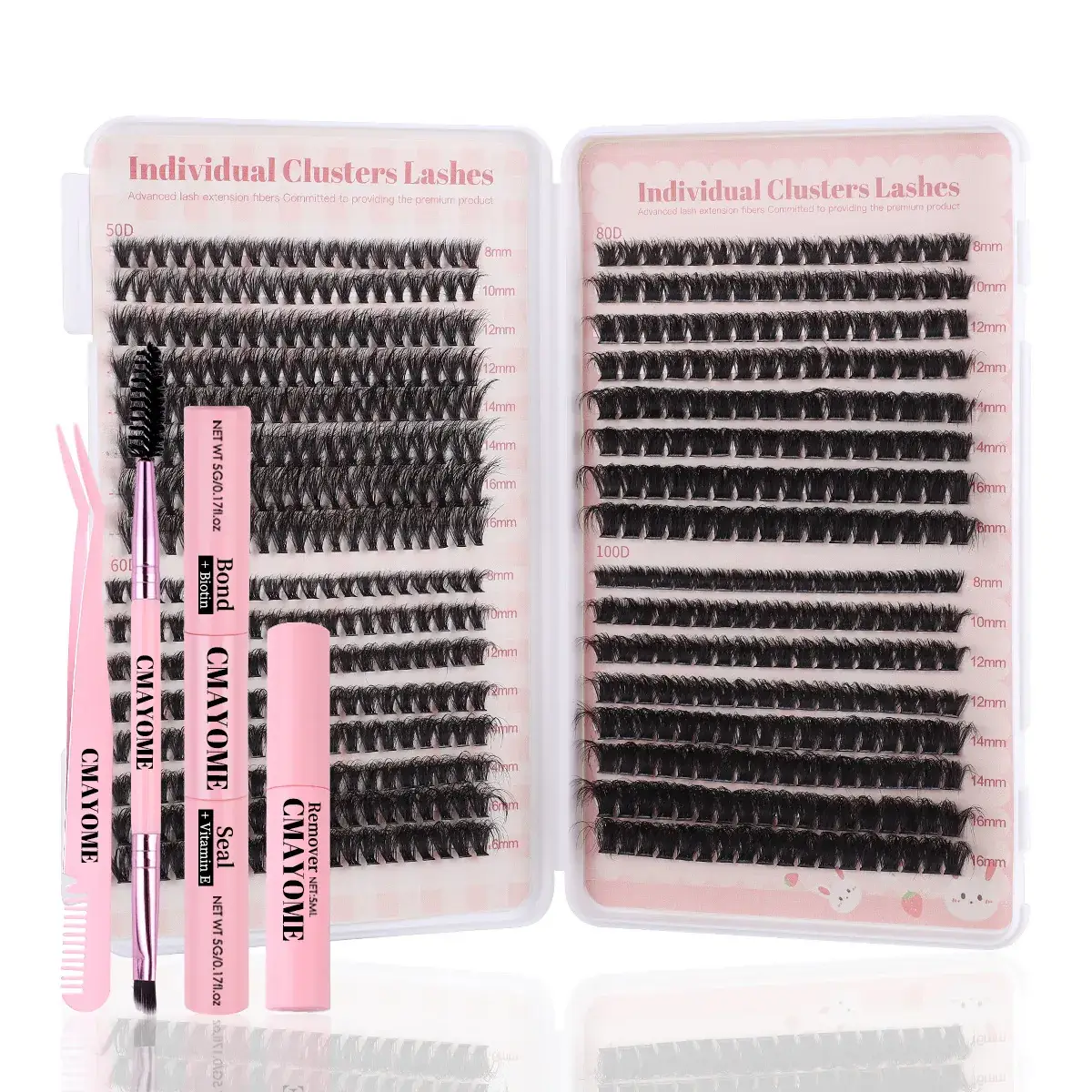 False Eyelash Set with D-Shape & Self-Grafting Clips - Image 11