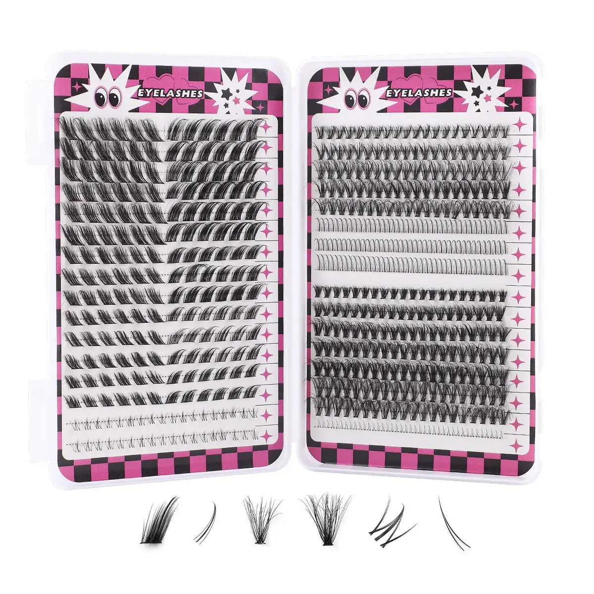 False Eyelash Set with D-Shape & Self-Grafting Clips - Image 12
