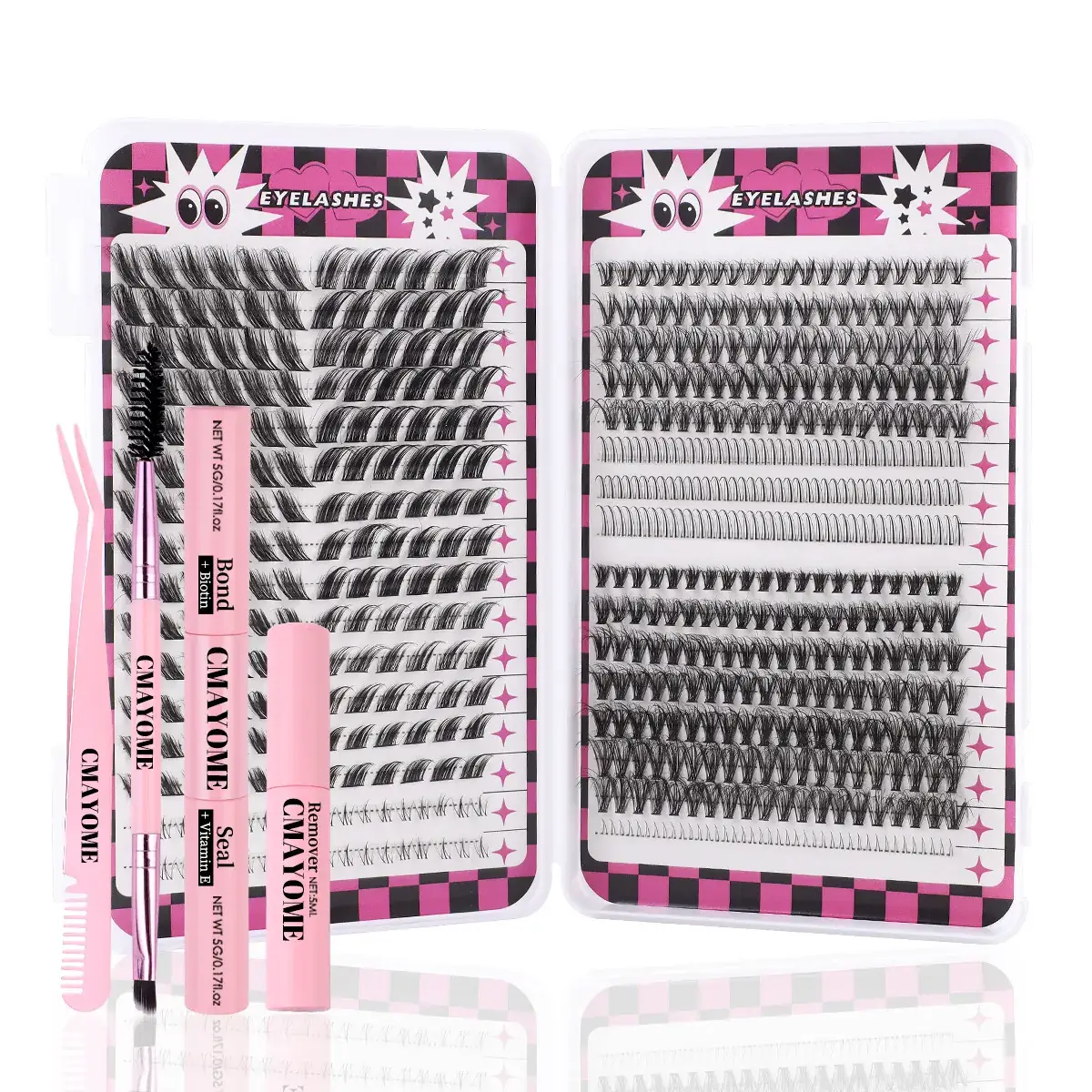 False Eyelash Set with D-Shape & Self-Grafting Clips - Image 13