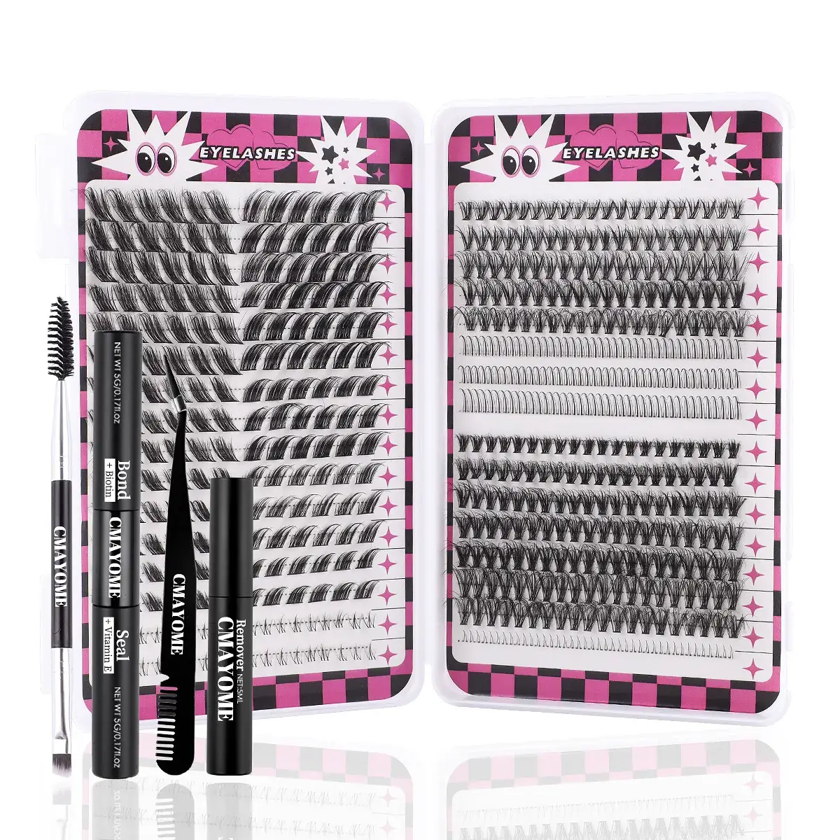 False Eyelash Set with D-Shape & Self-Grafting Clips - Image 14