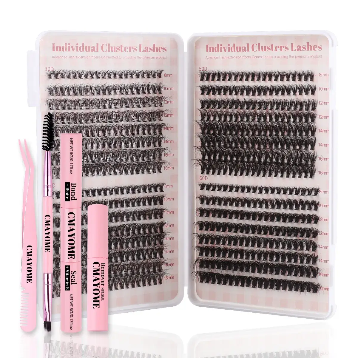 False Eyelash Set with D-Shape & Self-Grafting Clips - Image 9
