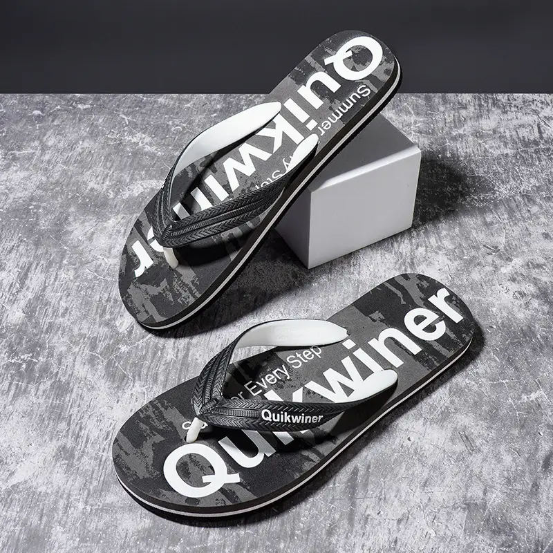Men's Trendy Blue Printed Flip-Flops 2023 - Image 10