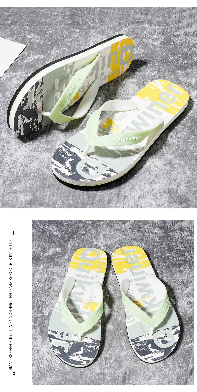 Men's Trendy Blue Printed Flip-Flops 2023 — feature 10