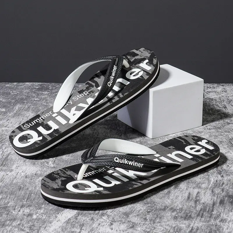 Men's Trendy Blue Printed Flip-Flops 2023 - Image 3