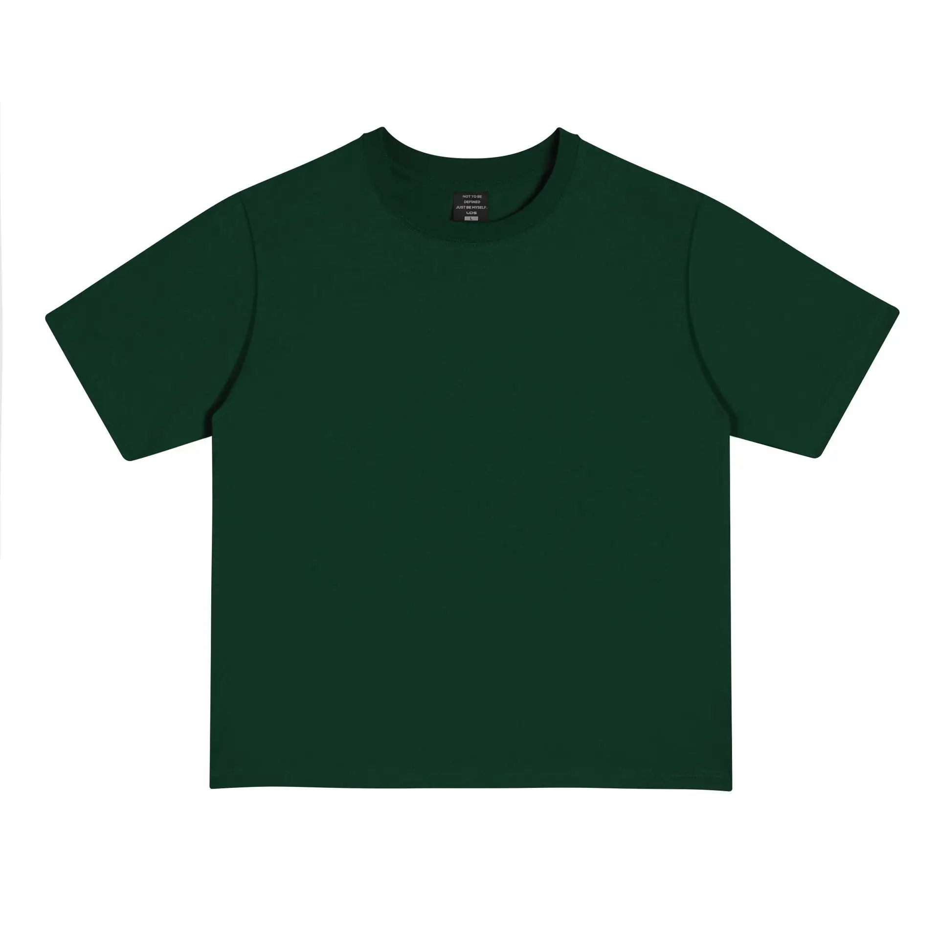 Men Cotton T-Shirts Black Green 250g Wholesale - Image 8