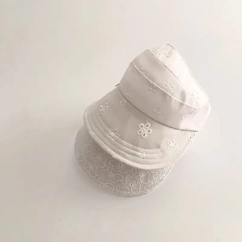 Qiunan Kids Sunscreen Hat White Ponytail Cap - Image 6