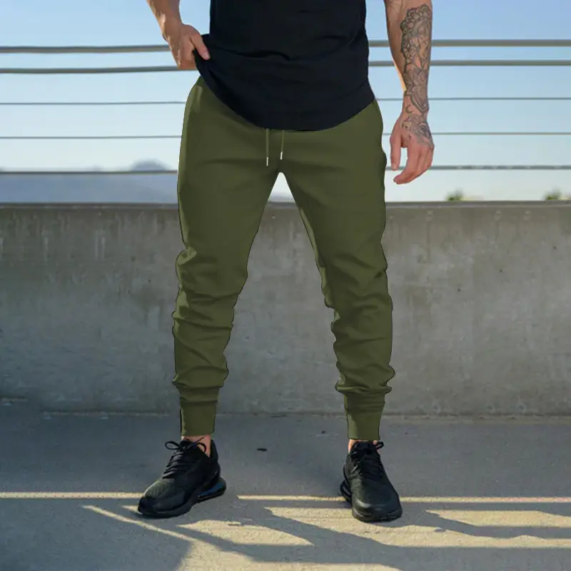 Men's Green Jogger Pants Sweatpants Casual Fit — feature 42