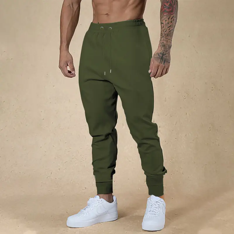 Men's Green Jogger Pants Sweatpants Casual Fit - Image 8
