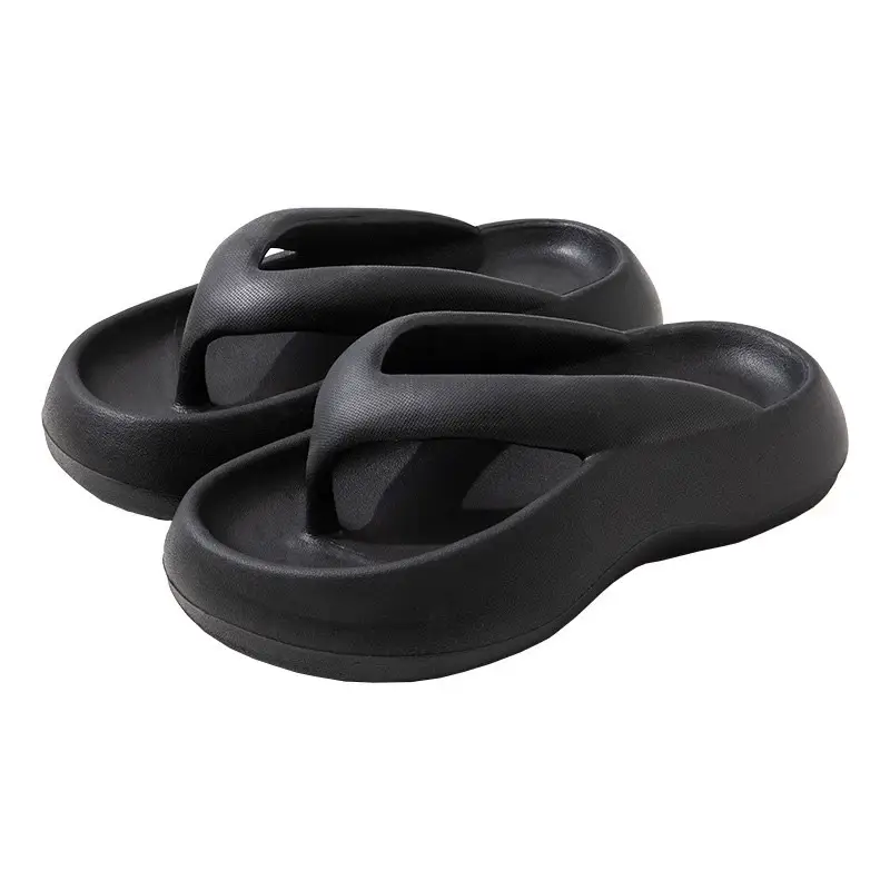 Women's Black Thick Sole Flip Flops Summer 2024 - Image 8