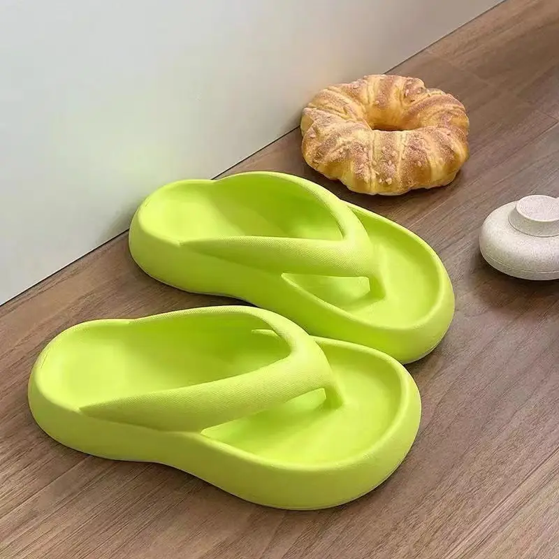 Women's Black Thick Sole Flip Flops Summer 2024 - Image 4