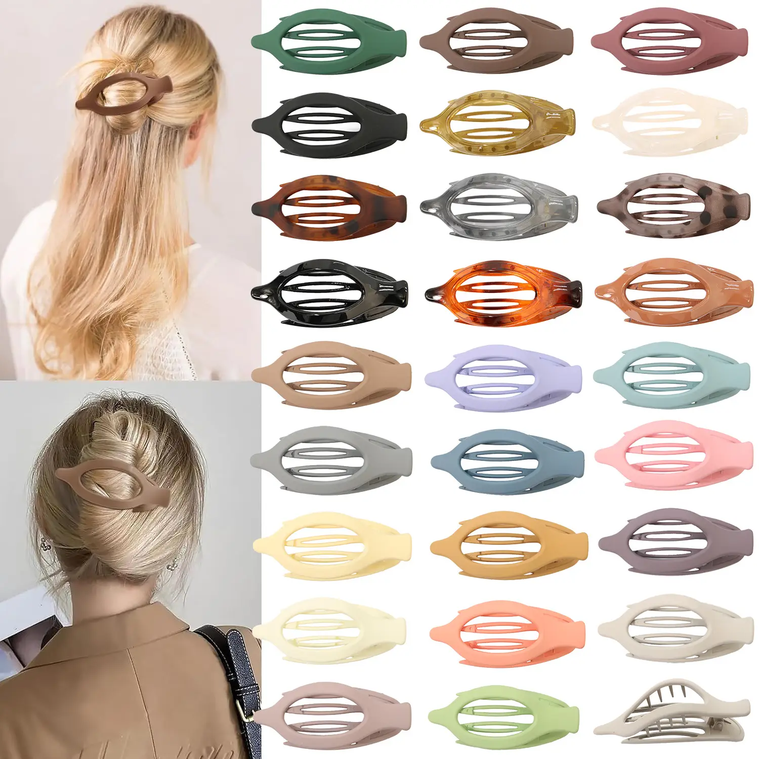 Frosted Oval Hairpin for Volume & Multi-plate Use