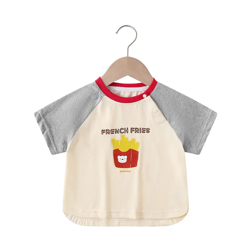 Baby T-shirt Sweet Cake Print Pink Maroon Short Sleeve - Image 9