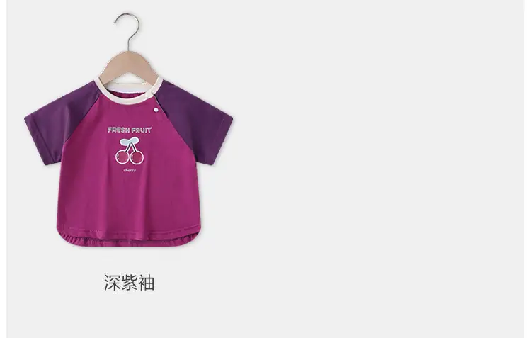 Baby T-shirt Sweet Cake Print Pink Maroon Short Sleeve — feature 8
