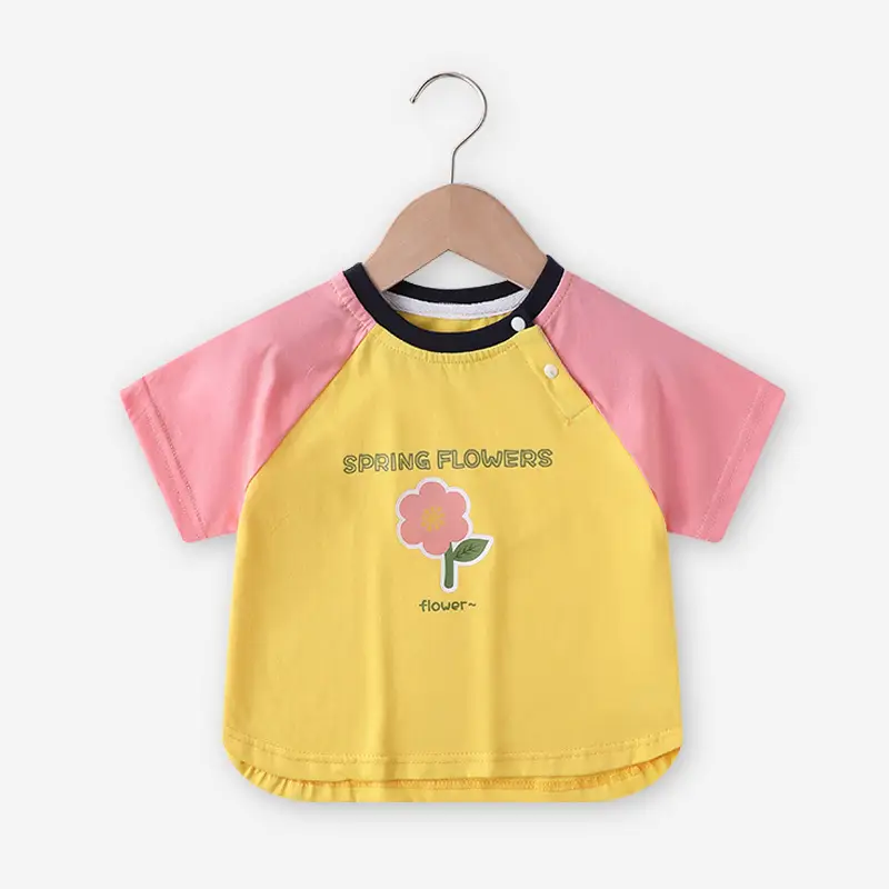 Baby T-shirt Sweet Cake Print Pink Maroon Short Sleeve - Image 3