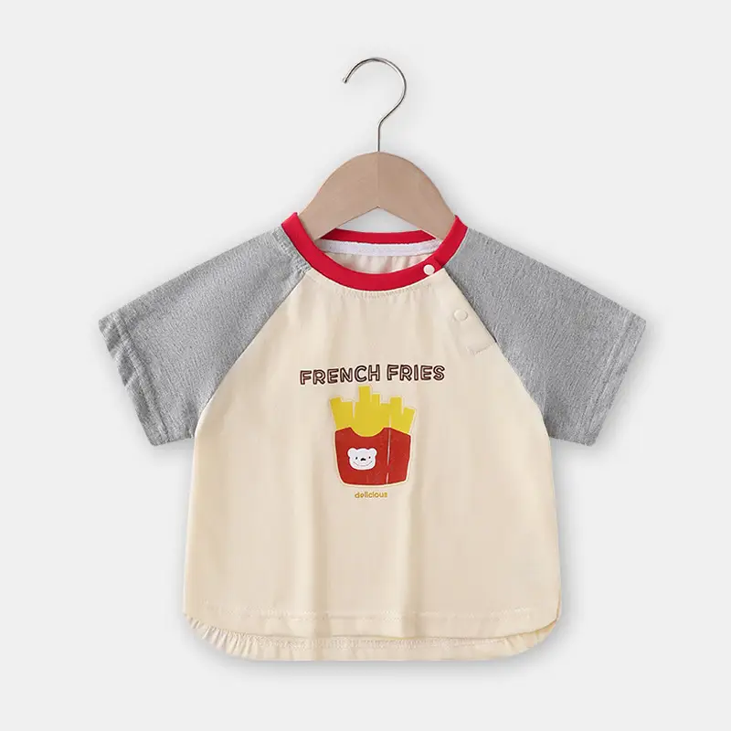 Baby T-shirt Sweet Cake Print Pink Maroon Short Sleeve - Image 4