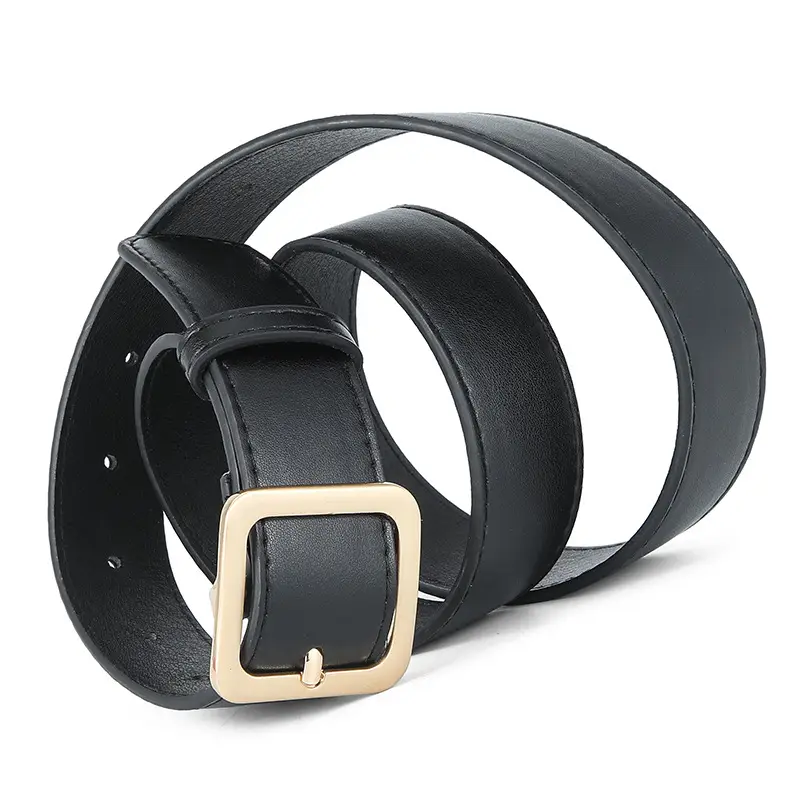 Brown Leather Belt with Gold Buckle for Women - Image 10