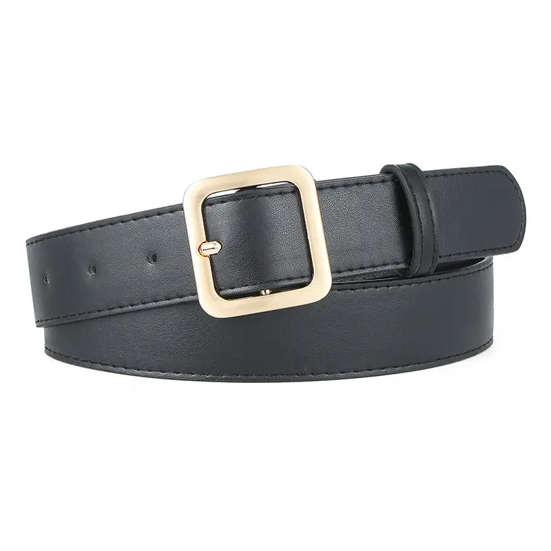 Brown Leather Belt with Gold Buckle for Women - Image 12