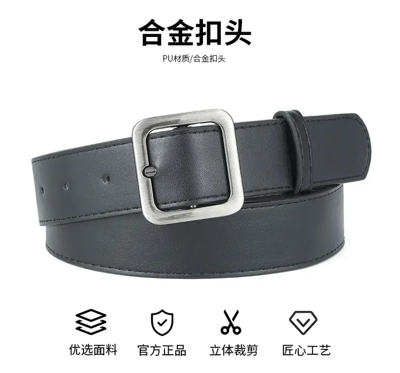 Brown Leather Belt with Gold Buckle for Women — feature 34