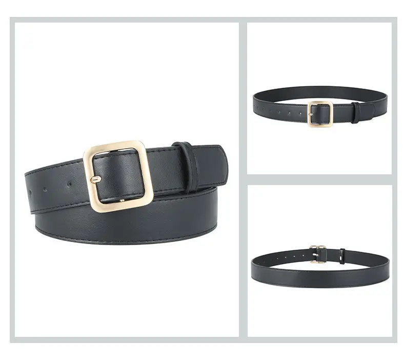 Brown Leather Belt with Gold Buckle for Women — feature 44