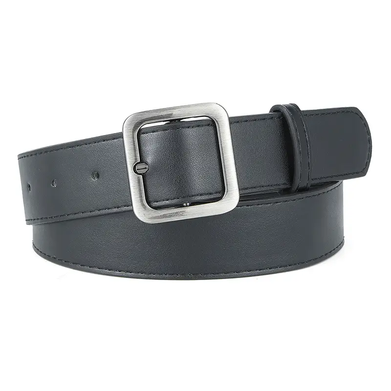 Brown Leather Belt with Gold Buckle for Women - Image 3