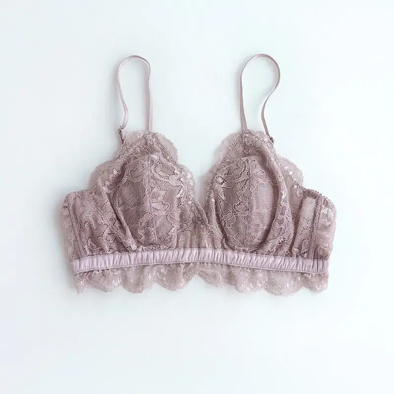 New Rabbit Ear Silk Bra Lining French Wire-Free Intimates Women's Vest Style - Image 2