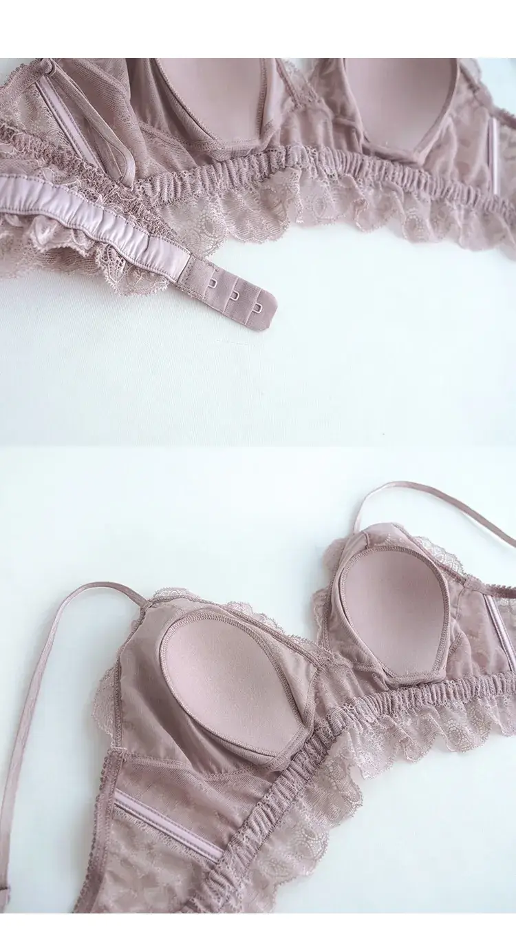 New Rabbit Ear Silk Bra Lining French Wire-Free Intimates Women's Vest Style — feature 5