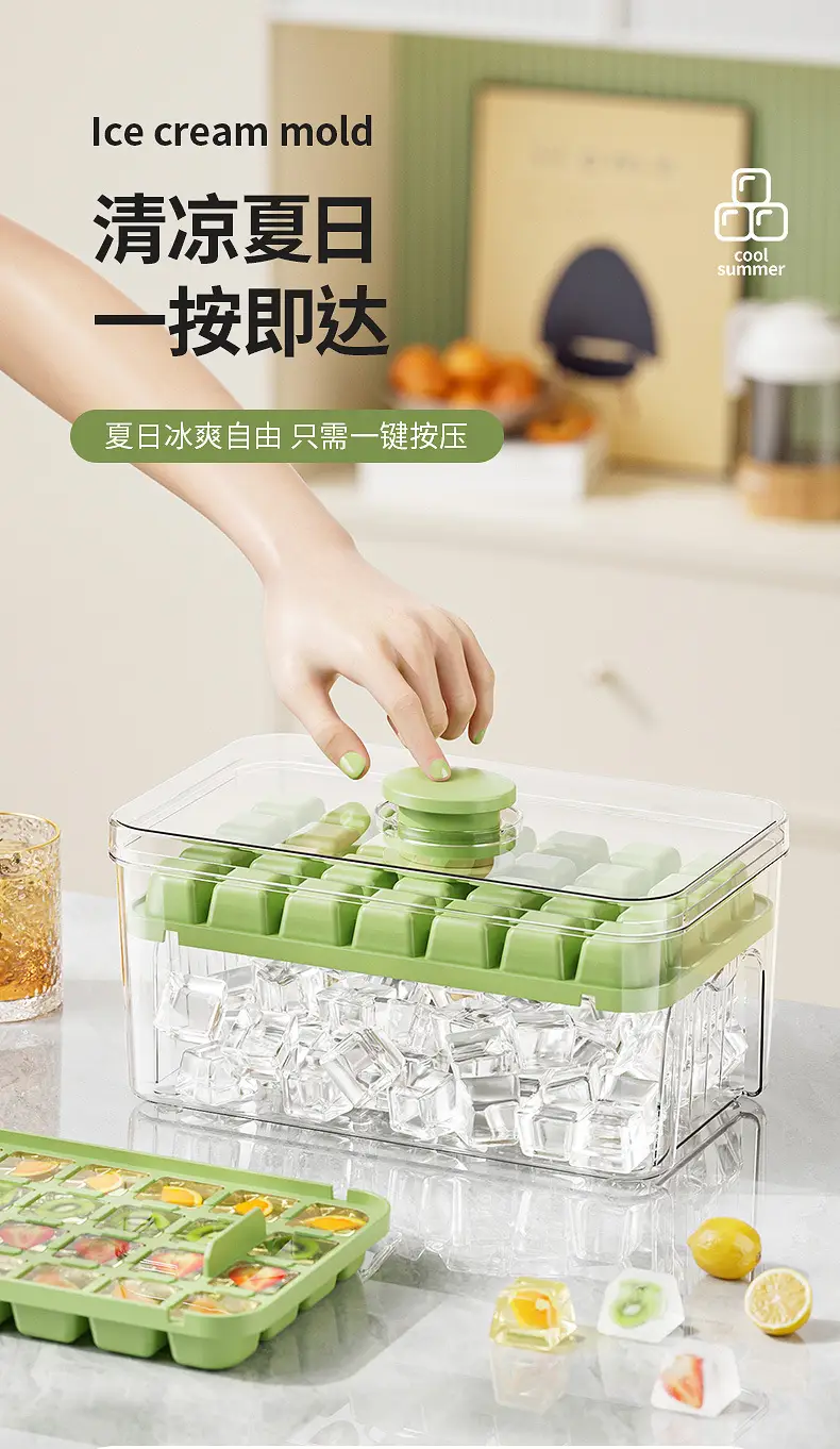 White 28-Cheek Ice Cube Storage Tray — feature 1