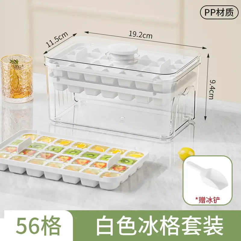 White 28-Cheek Ice Cube Storage Tray - Image 12