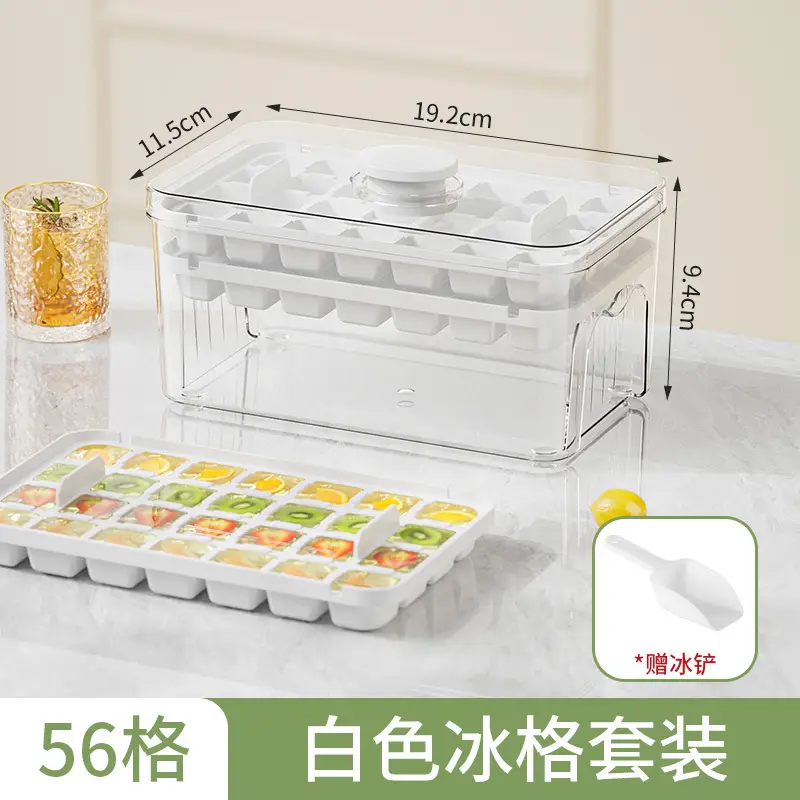 White 28-Cheek Ice Cube Storage Tray - Image 6