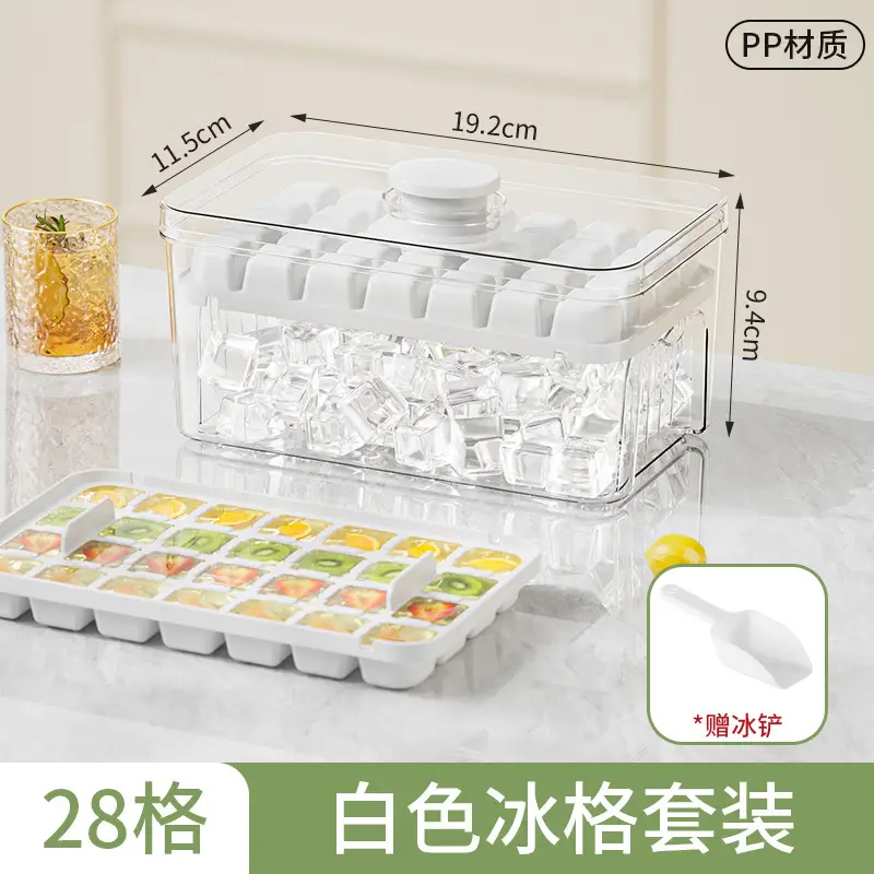 White 28-Cheek Ice Cube Storage Tray - Image 9