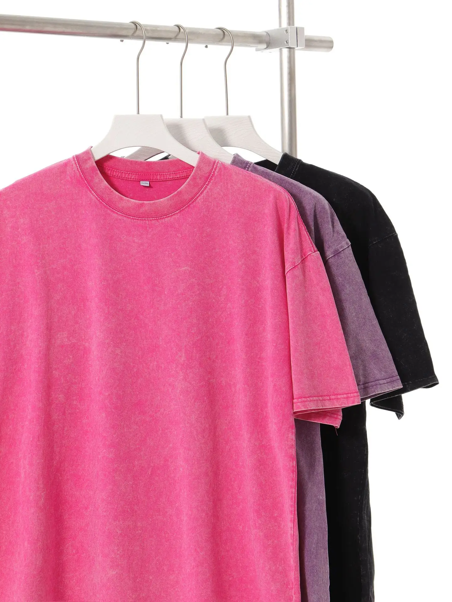 Men's Crossbody T-Shirt 260g Cotton Retro Wash Wholesale - Image 14