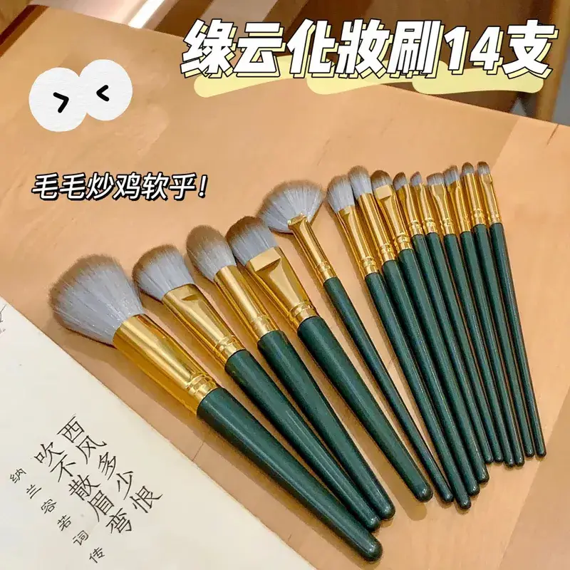 13-Piece Makeup Brush Set with Loose Powder & Blush Brushes