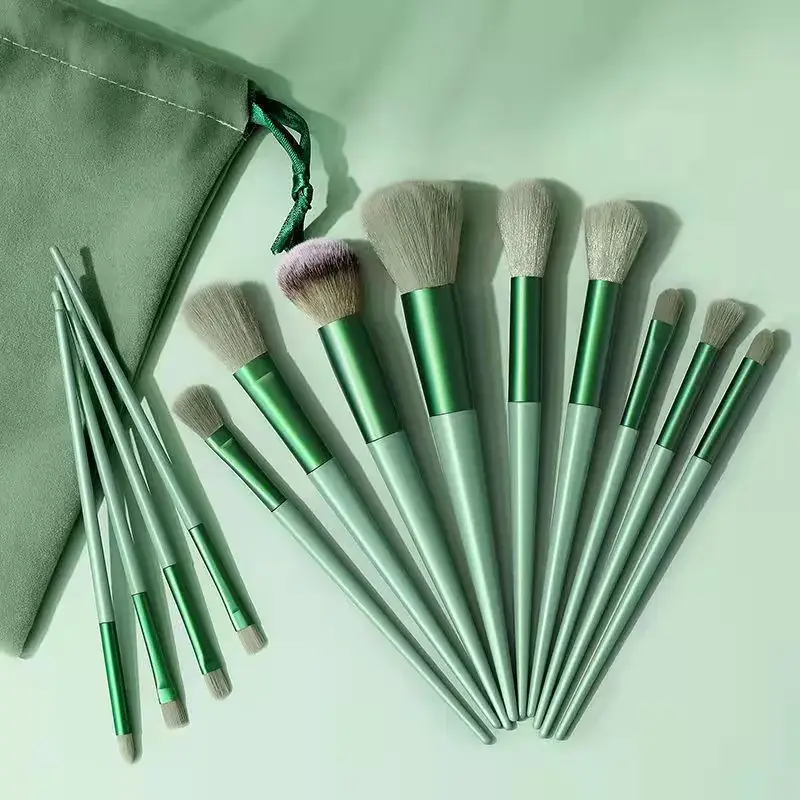 13-Piece Makeup Brush Set with Loose Powder & Blush Brushes