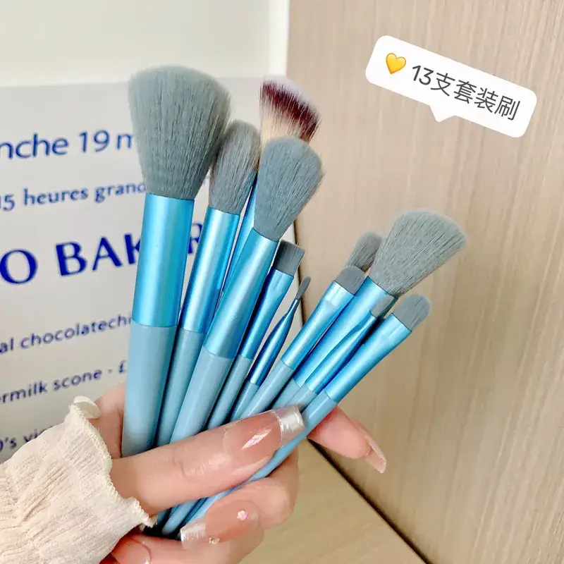 13-Piece Makeup Brush Set with Loose Powder & Blush Brushes