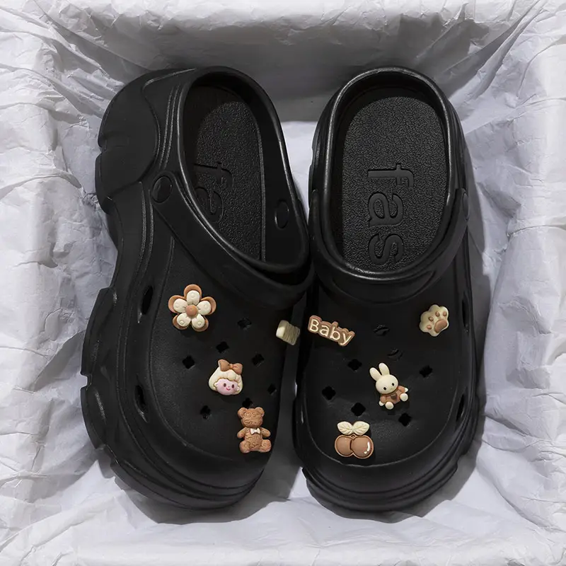 Black EVA Flower Sandals for Women Summer 2024 - Image 17