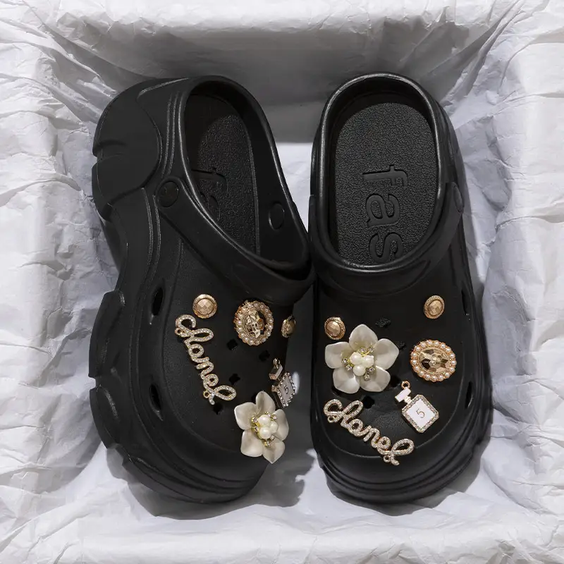 Black EVA Flower Sandals for Women Summer 2024 - Image 26