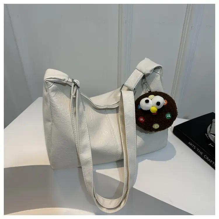 Textured Soft Leather Shoulder Bag Women Brown 2024 Spring Summer — feature 21