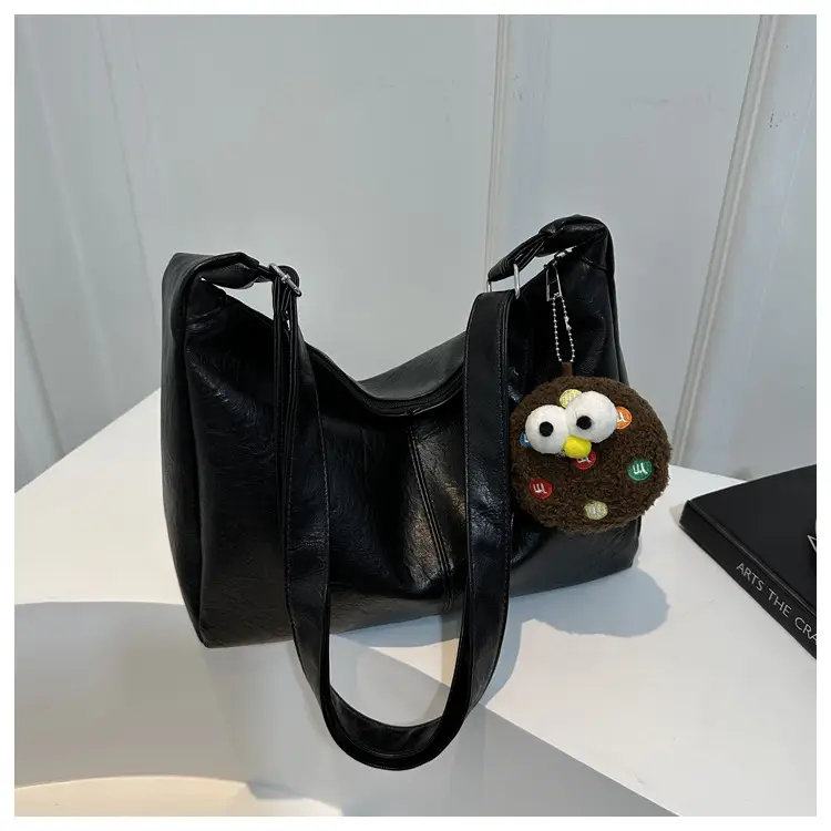 Textured Soft Leather Shoulder Bag Women Brown 2024 Spring Summer — feature 22