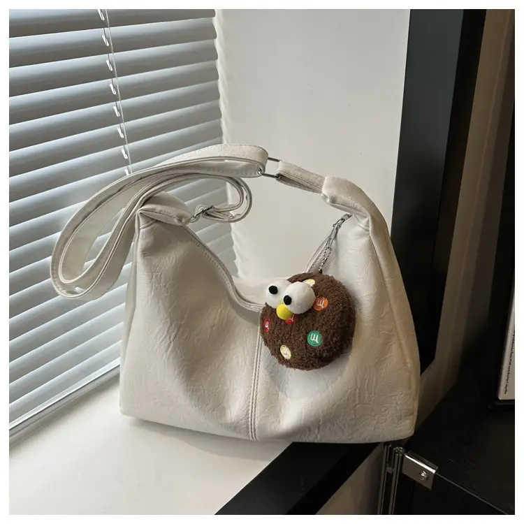 Textured Soft Leather Shoulder Bag Women Brown 2024 Spring Summer — feature 26