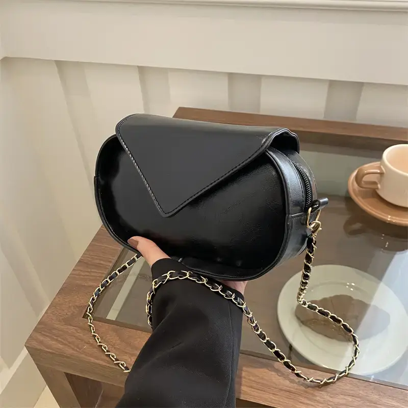 Black PU Leather Shoulder Crossbody Bag for Women - Image 6
