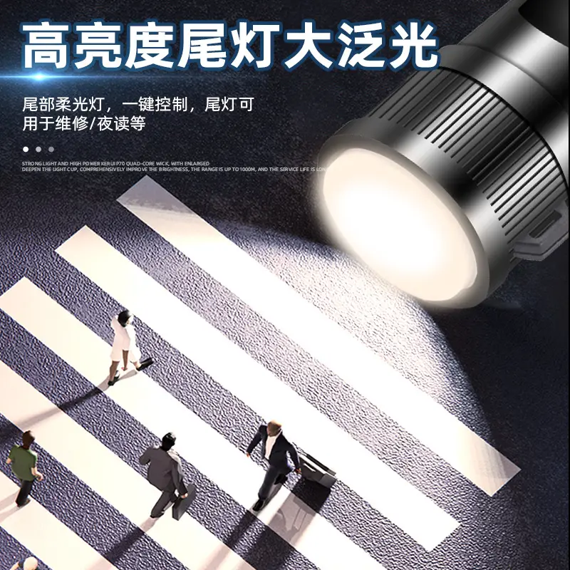 Cross-border Quad-Core Strong Light Flashlight with Type-C Charging - Image 2