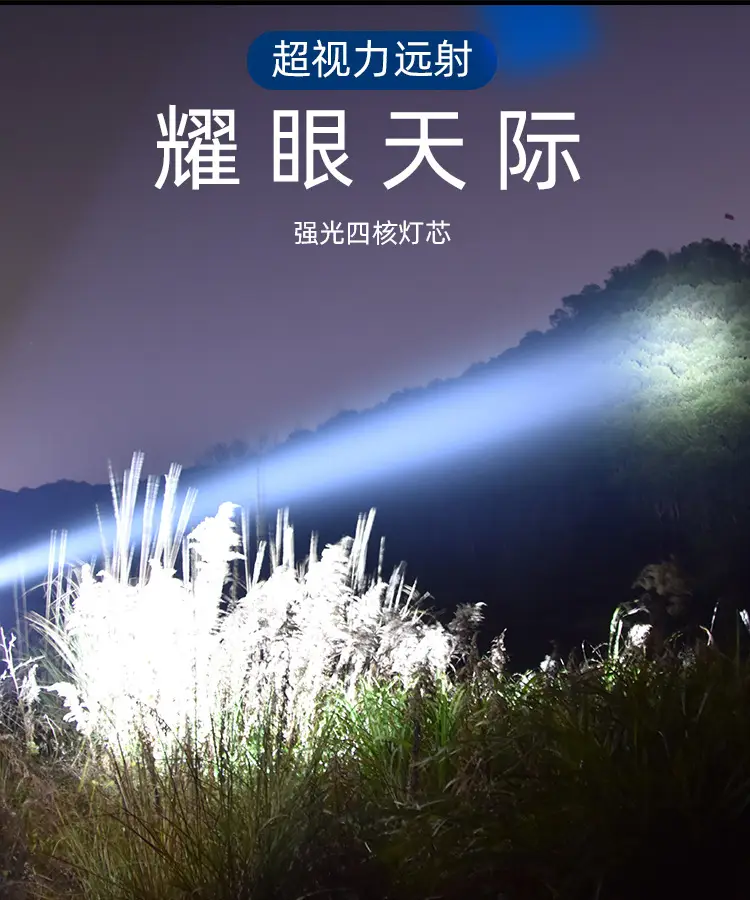 Cross-border Quad-Core Strong Light Flashlight with Type-C Charging — feature 9