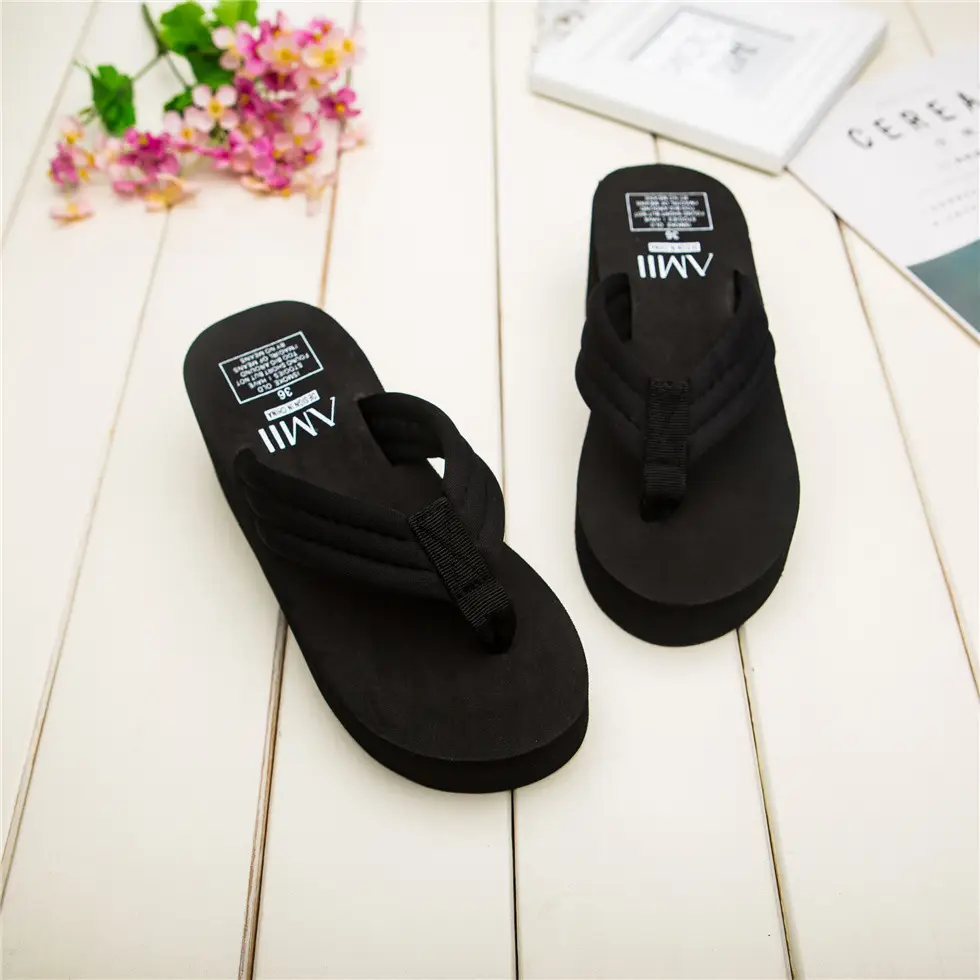 Slippers Women Flip-Flops Women's Summer Rainbow Thick-soled Sandals High-heeled Internet-famous Colorful Outwear Women's Shoes Casual Beach - Image 4