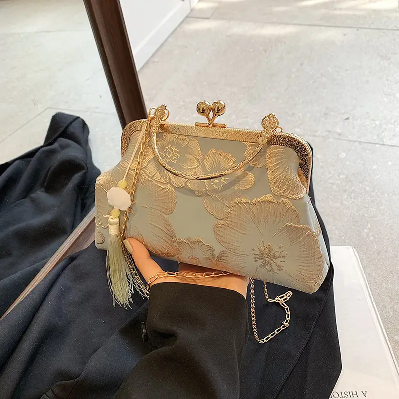 Gold Floral Cheongsam Bag for Women 2024 - Image 5