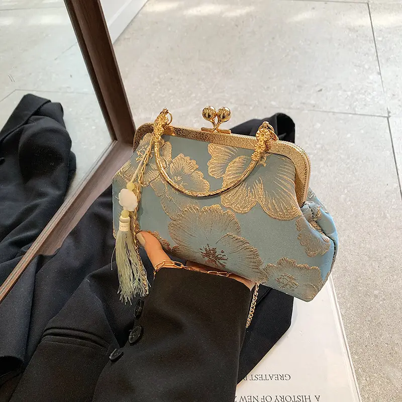 Gold Floral Cheongsam Bag for Women 2024 - Image 6