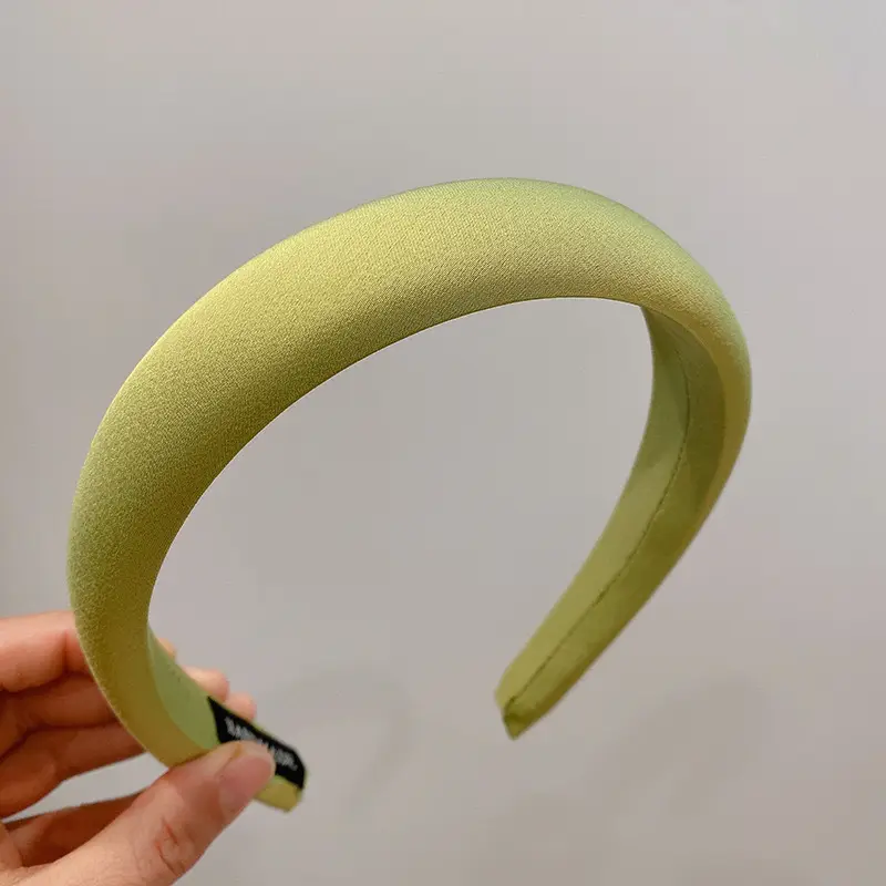 Women's Green Skull Sponge Headband Wide Bristle Satin - Image 11