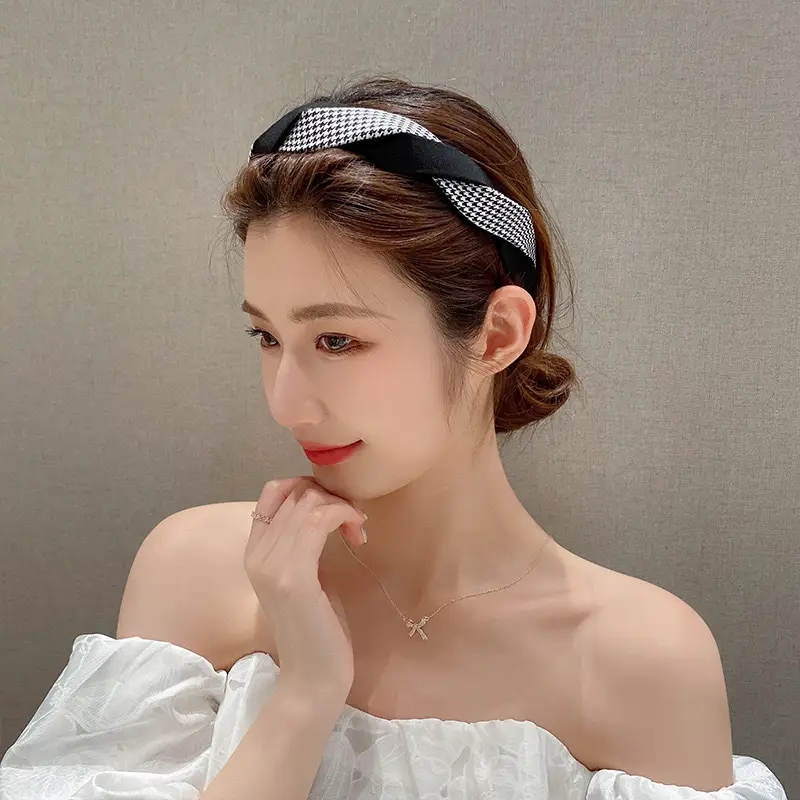 Women's Summer Hair Pressing Headband Brown Patterned - Image 11