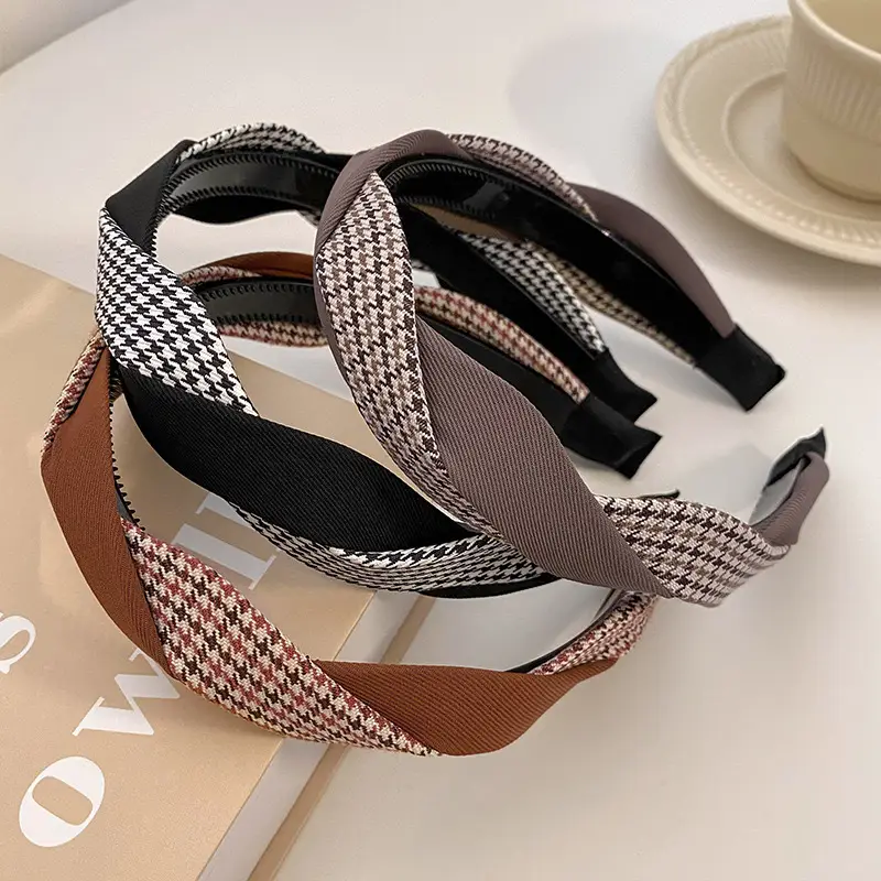Women's Summer Hair Pressing Headband Brown Patterned - Image 12