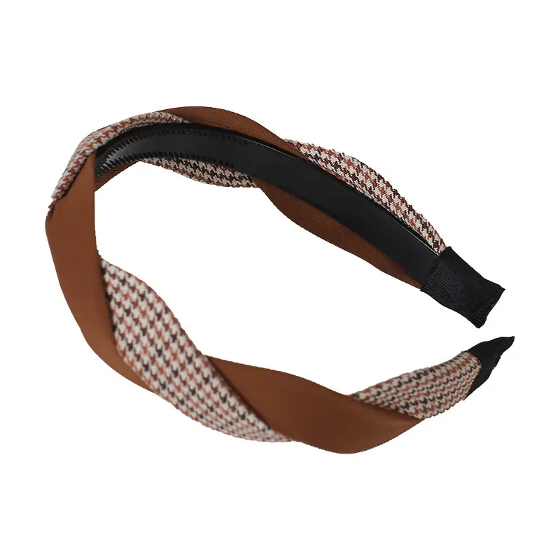 Women's Summer Hair Pressing Headband Brown Patterned - Image 13