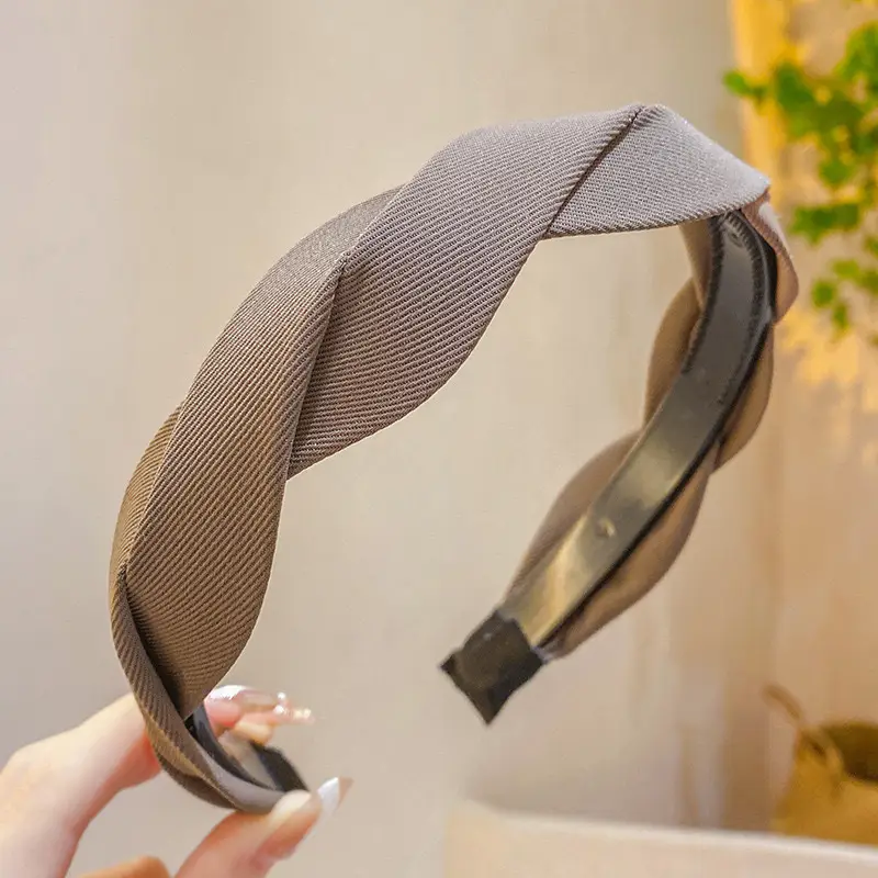 Women's Summer Hair Pressing Headband Brown Patterned - Image 3
